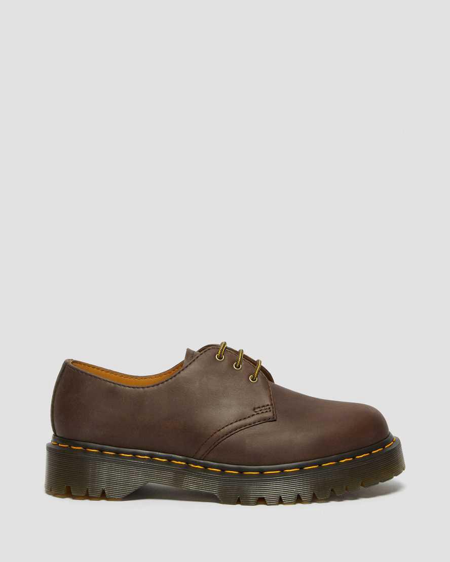 Dr Martens 1461 Bex Crazy Horse Leather Oxford Plateauschuhe Damen Dunkelbraun | 426530-NKW