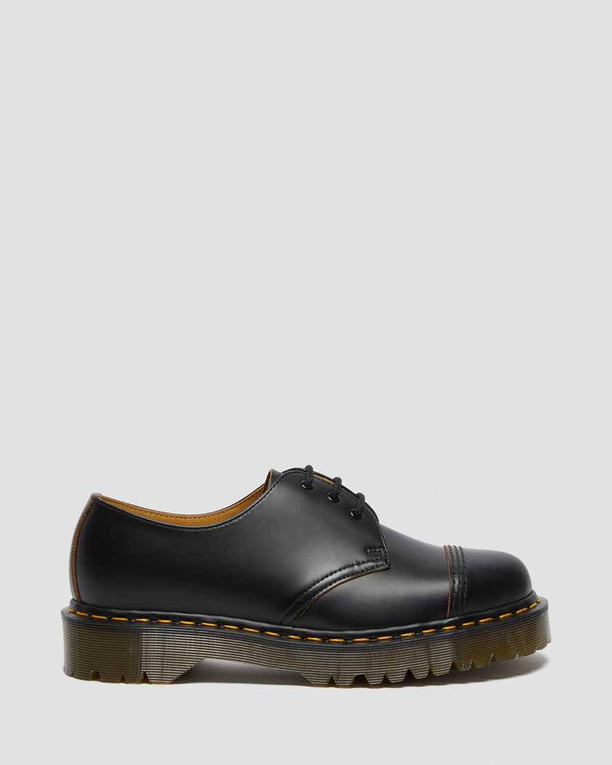 Dr Martens 1461 Bex Made in England Toe Cap Oxford Plateauschuhe Damen Schwarz | 978624-AQI