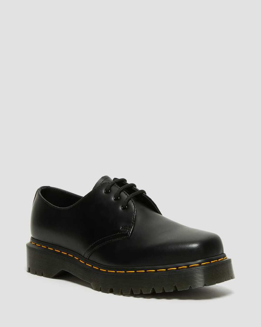 Dr Martens 1461 Bex Squared Toe Leather Oxford Plateauschuhe Damen Schwarz | 102658-HVJ