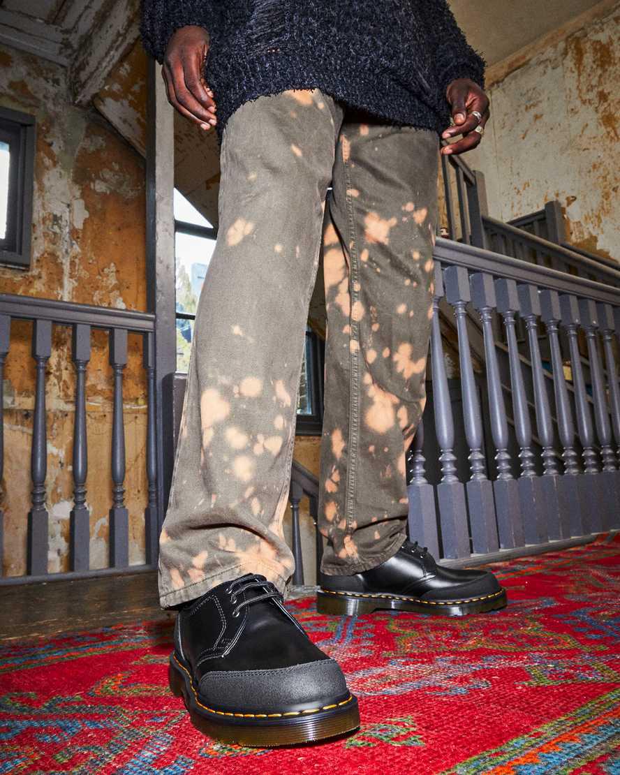 Dr Martens 1461 Guard Panel Leather Oxfords Schuhe Herren Black/Dual Original | 126875-TOM