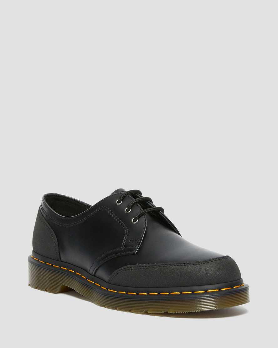 Dr Martens 1461 Guard Panel Leather Oxfords Schuhe Herren Black/Dual Original | 126875-TOM