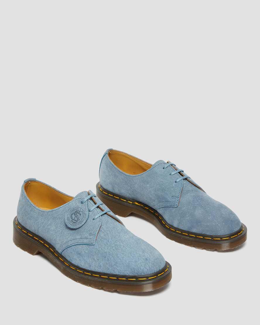 Dr Martens 1461 Made in England Nubuck Leather Oxfords Schuhe Herren Blau | 974602-FVK