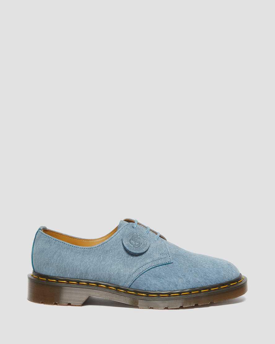 Dr Martens 1461 Made in England Nubuck Leather Oxfords Schuhe Herren Blau | 974602-FVK