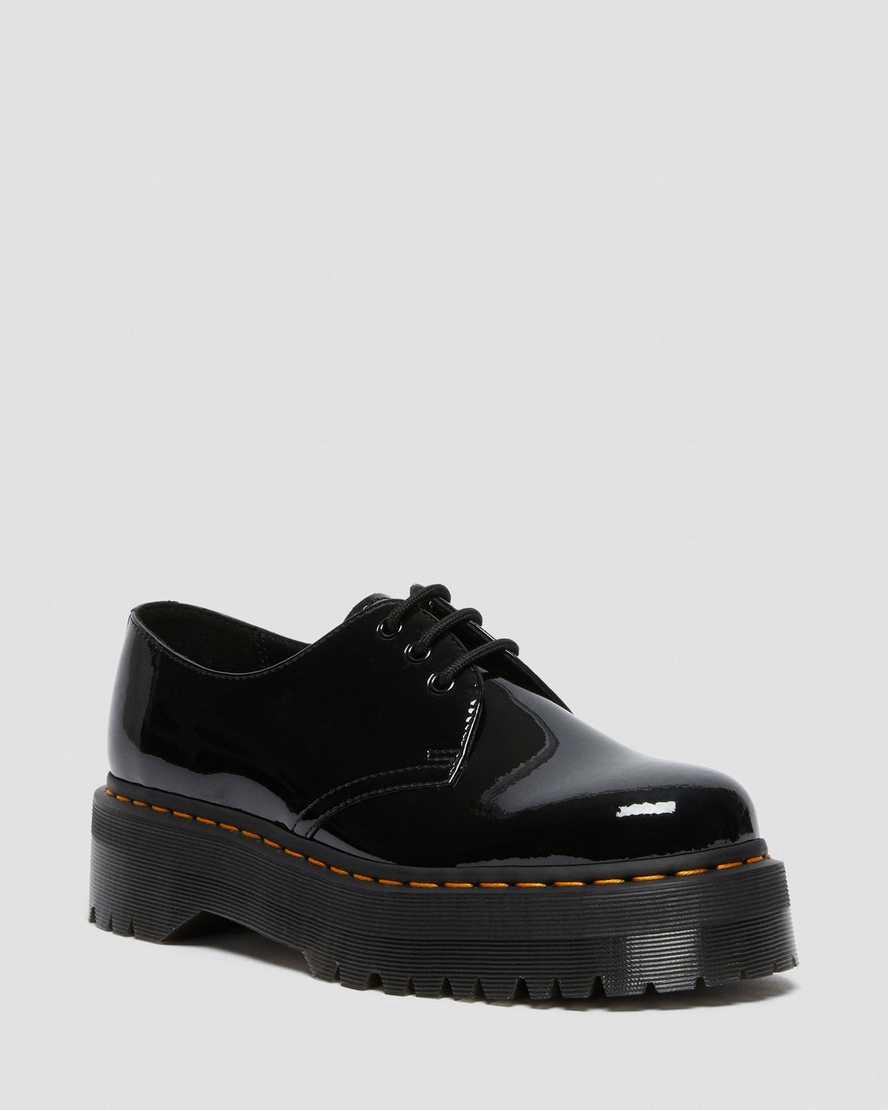 Dr Martens 1461 Patent Leather Oxford Plateauschuhe Damen Schwarz | 146283-EJC