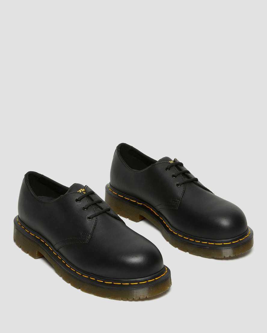 Dr Martens 1461 Slip Resistant Steel Toe Oxfords Schuhe Damen Schwarz | 985371-KNL
