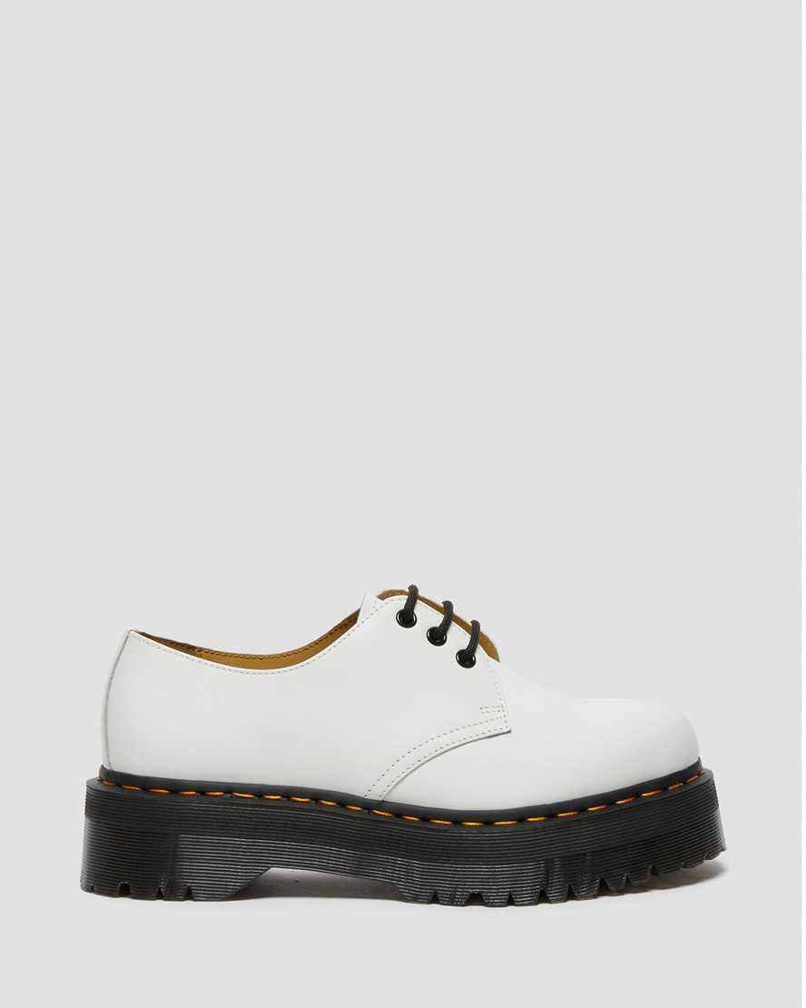 Dr Martens 1461 Smooth Leather Plateauschuhe Damen Weiß | 706489-CKV