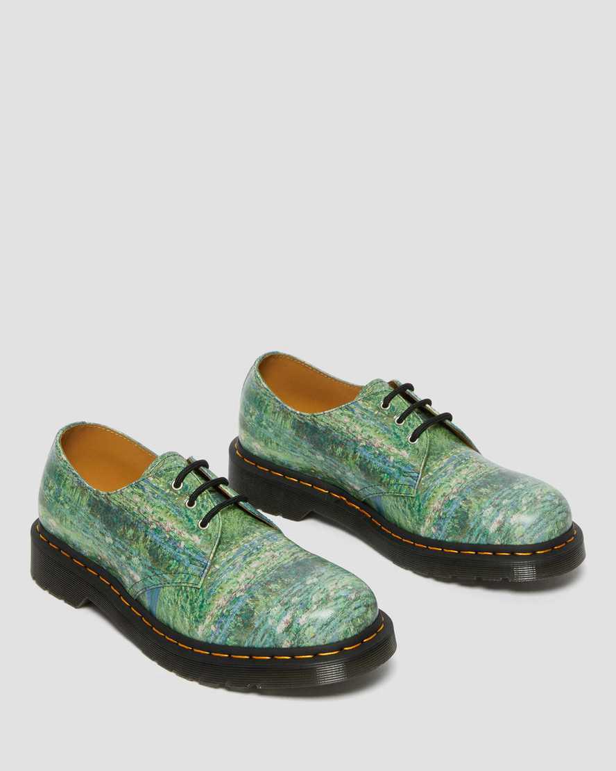 Dr Martens 1461 The National Gallery Monet Oxfords Schuhe Herren Grün | 201356-NIX