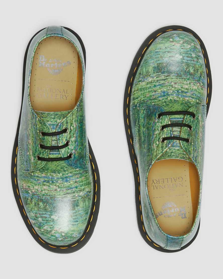 Dr Martens 1461 The National Gallery Monet Oxfords Schuhe Herren Grün | 201356-NIX