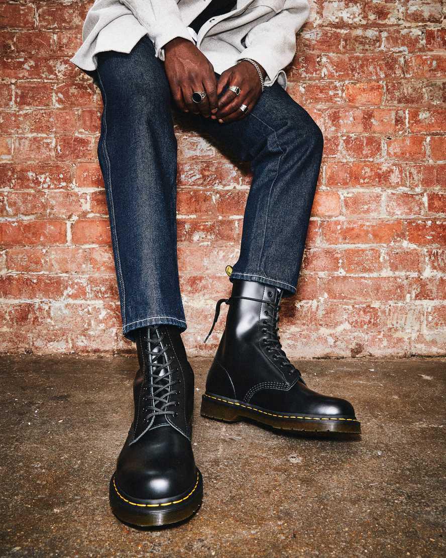 Dr Martens 1490 Smooth Leather Mid Calf Originals Boots Damen Schwarz | 235916-QTO