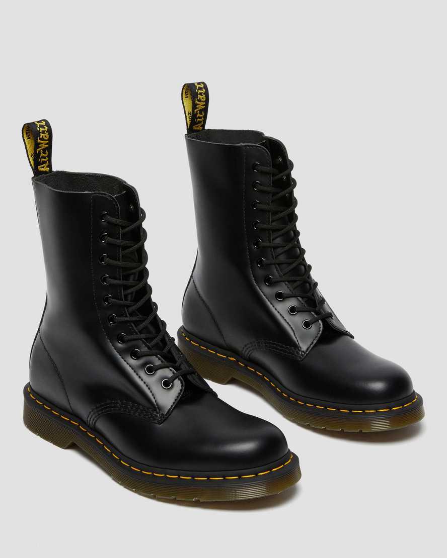 Dr Martens 1490 Smooth Leather Mid Calf Originals Boots Herren Schwarz | 643052-GFR