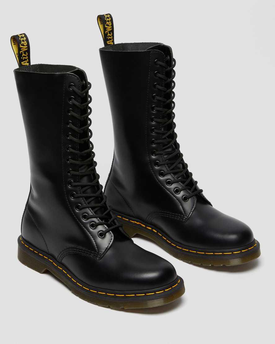 Dr Martens 1914 Smooth Leather Tall Originals Boots Damen Schwarz | 902465-LIR