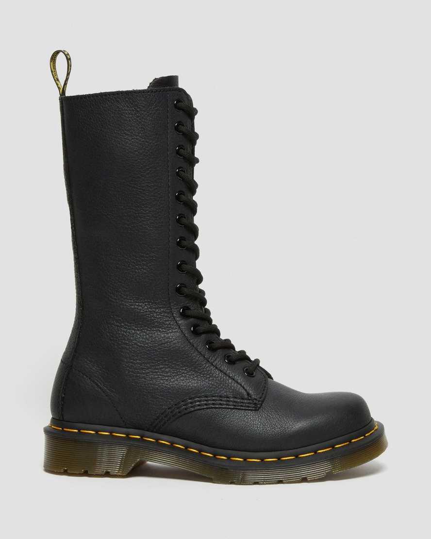 Dr Martens 1B99 Virginia Leather Mid Calf Originals Boots Damen Schwarz | 298140-LTQ