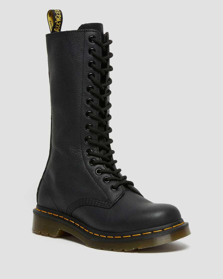 Dr Martens 1B99 Virginia Leather Mid Calf Originals Boots Damen Schwarz | 298140-LTQ