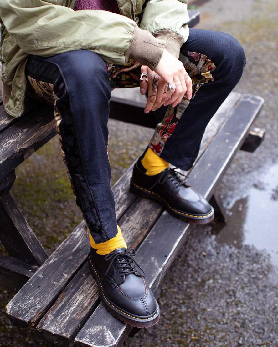 Dr Martens 2046 Vintage Smooth Leather Oxfords Schuhe Herren Schwarz | 603914-NVT