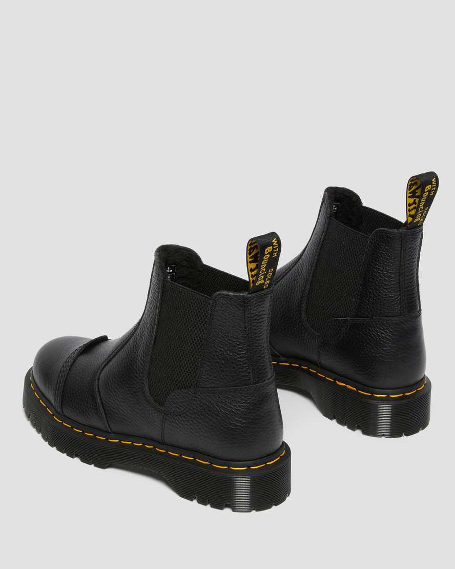 Dr Martens 2976 Bex Faux Fur-Lined Chelsea Plateau Stiefel Damen Schwarz | 931650-IFQ