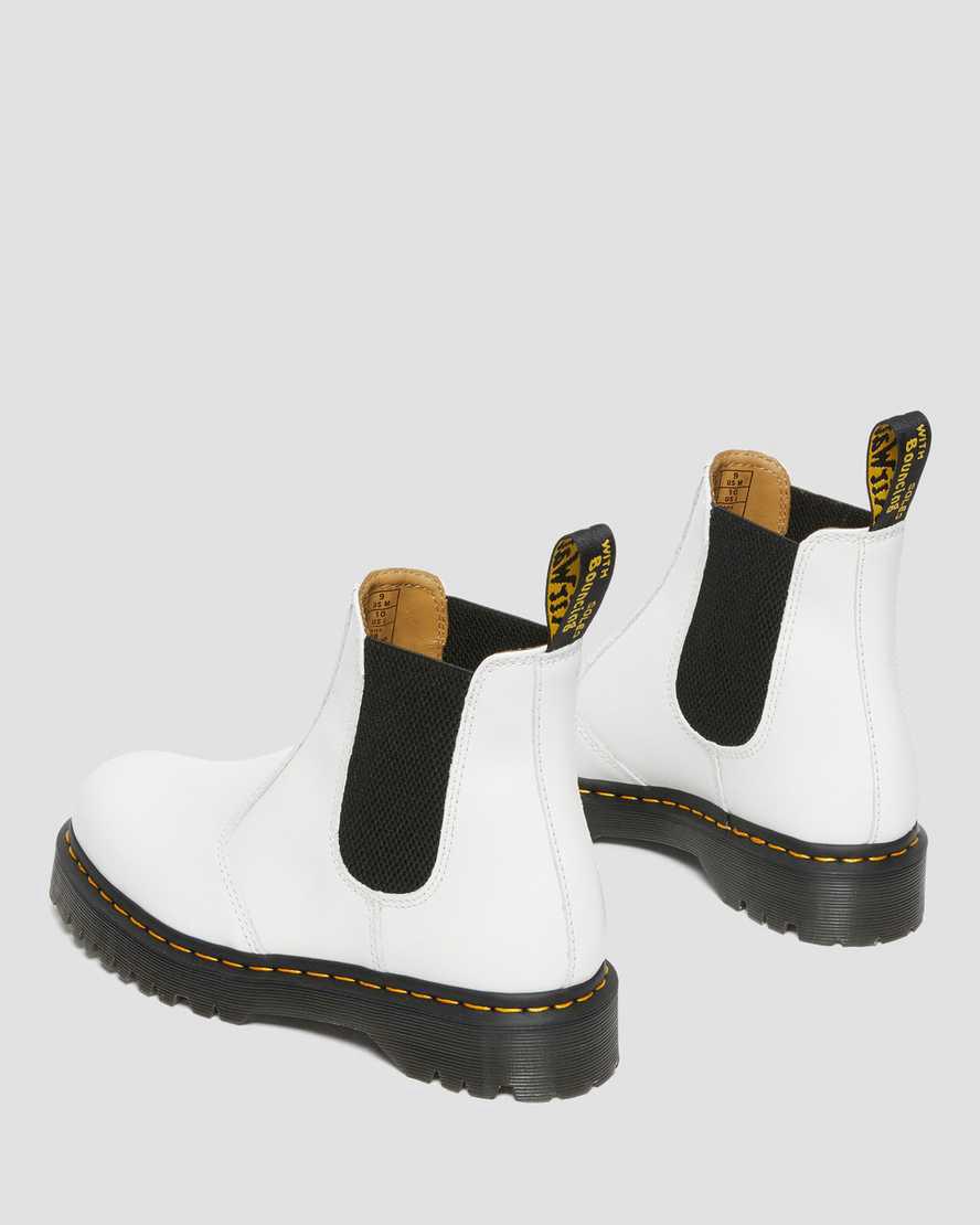 Dr Martens 2976 Bex Smooth Leather Chelsea Plateau Stiefel Damen Weiß | 753081-VES