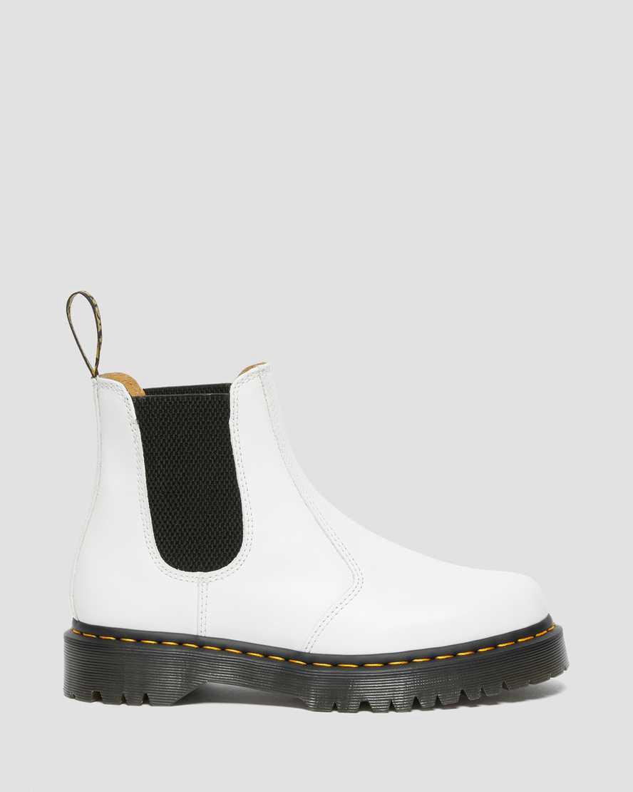 Dr Martens 2976 Bex Smooth Leather Chelsea Plateau Stiefel Damen Weiß | 753081-VES