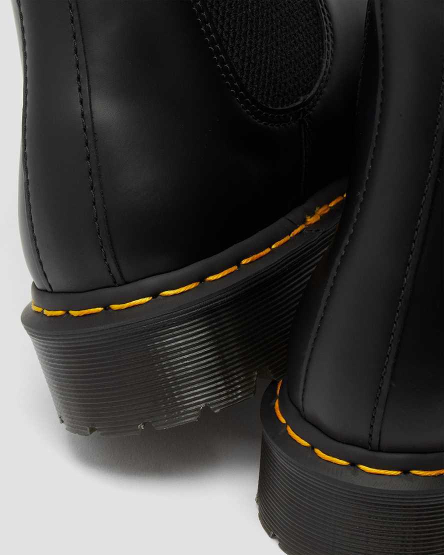 Dr Martens 2976 Bex Smooth Leather Chelsea Plateau Stiefel Damen Schwarz | 941786-BNA