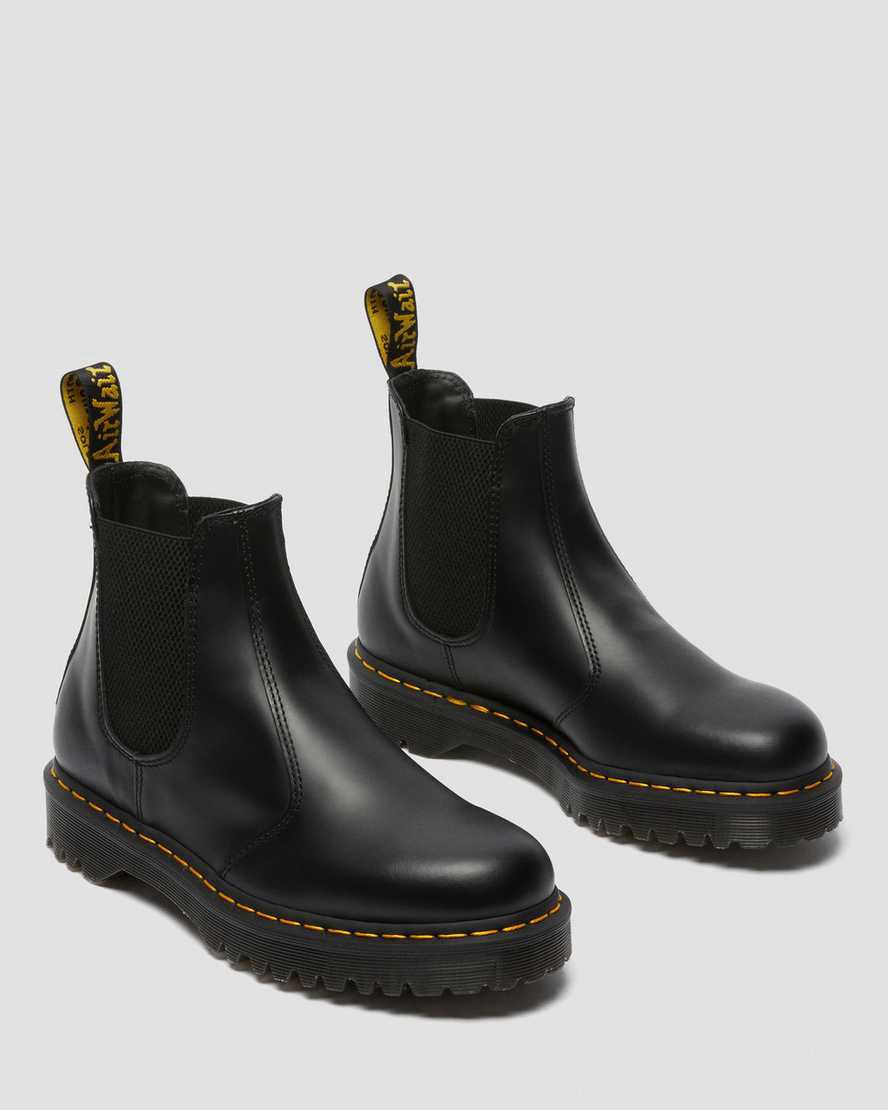 Dr Martens 2976 Bex Smooth Leather Chelsea Plateau Stiefel Damen Schwarz | 941786-BNA