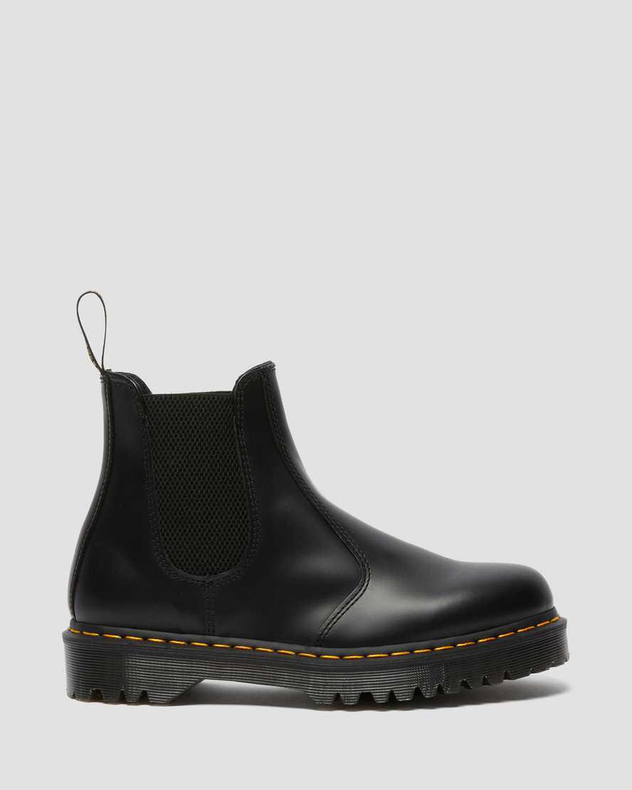 Dr Martens 2976 Bex Smooth Leather Chelsea Plateau Stiefel Damen Schwarz | 941786-BNA
