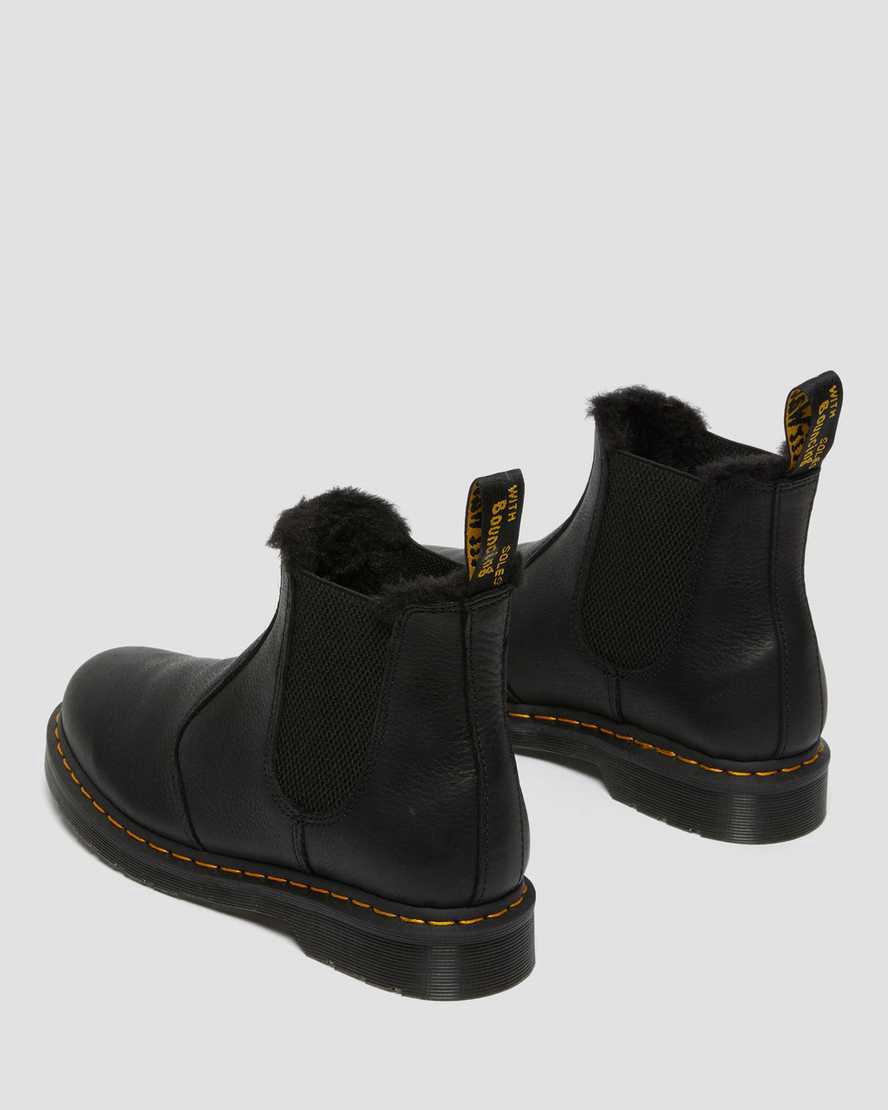 Dr Martens 2976 Faux Fur Lined Chelsea Stiefeletten Damen Schwarz | 053918-PLH