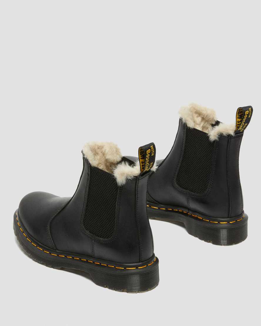 Dr Martens 2976 Faux Fur Lined Chelsea Stiefel Damen Schwarz | 962175-ODK