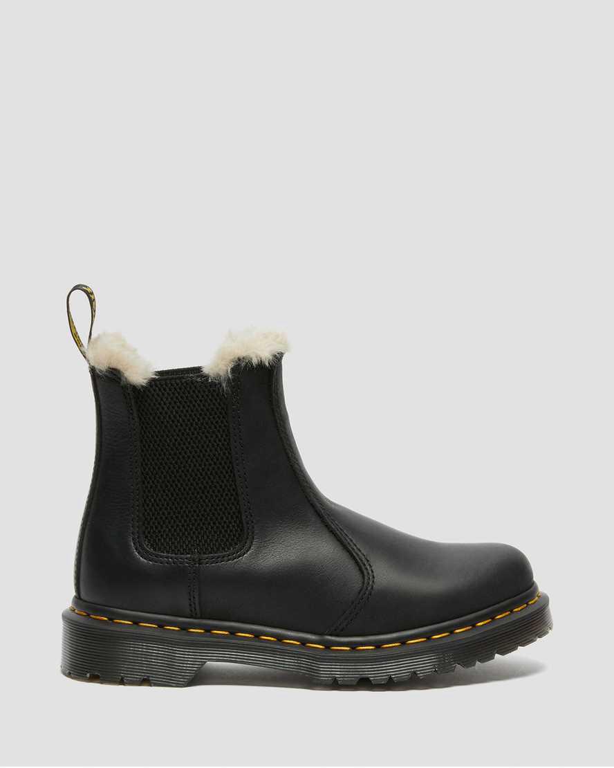 Dr Martens 2976 Faux Fur Lined Chelsea Stiefel Damen Schwarz | 962175-ODK