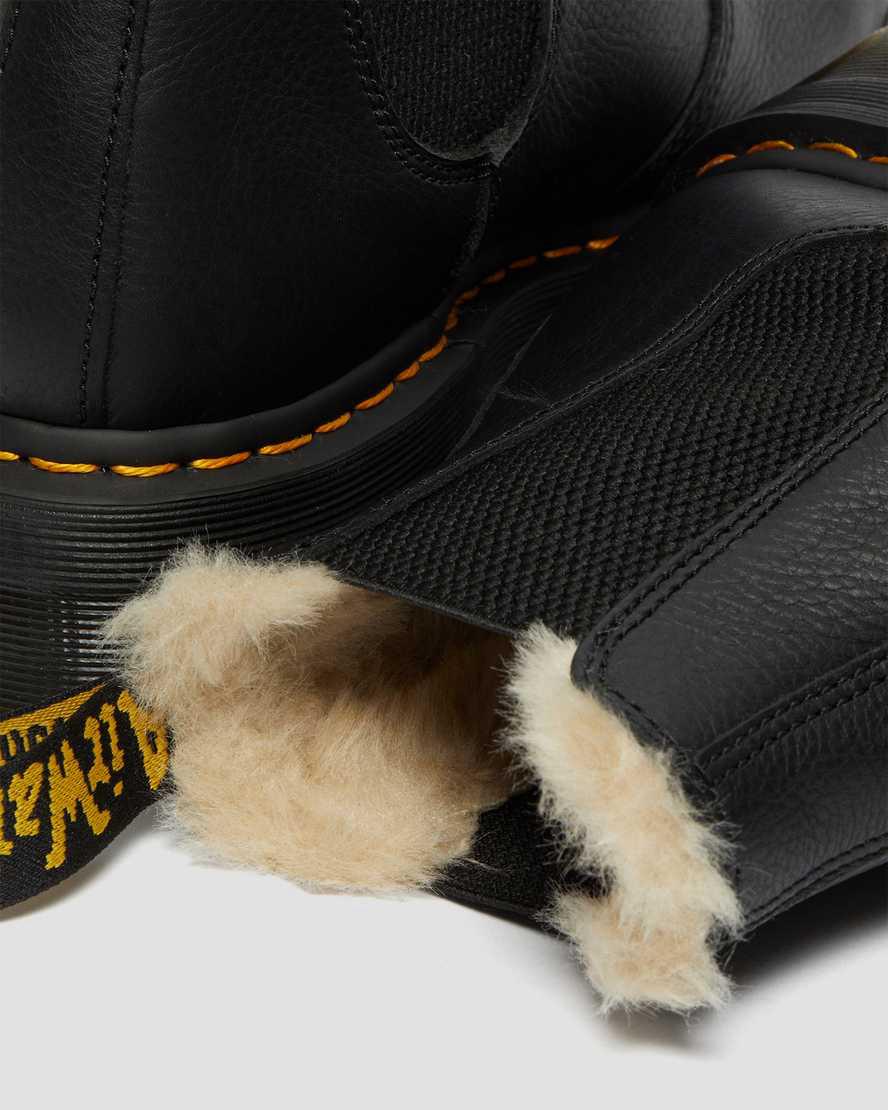 Dr Martens 2976 Faux Fur Lined Platform Chelsea Winterstiefel Damen Schwarz | 062341-MDQ