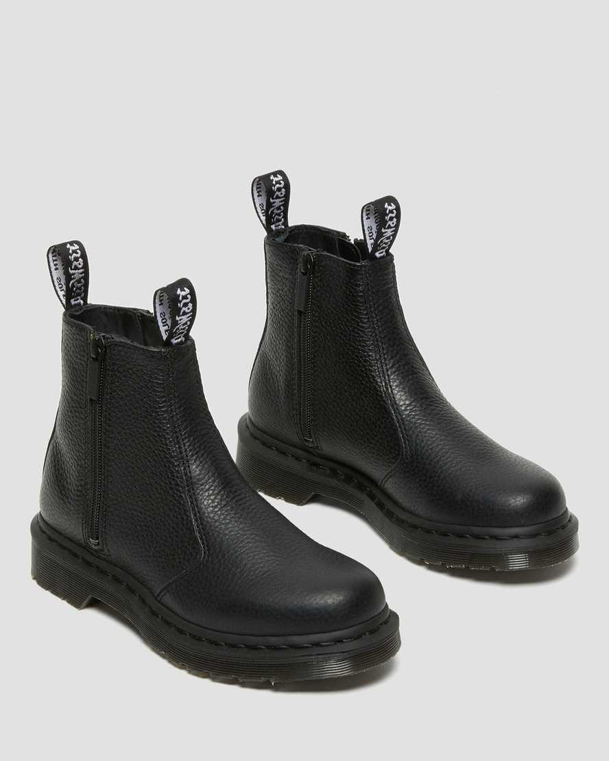 Dr Martens 2976 Leather Zipper Chelsea Stiefel Damen Schwarz | 876543-DON