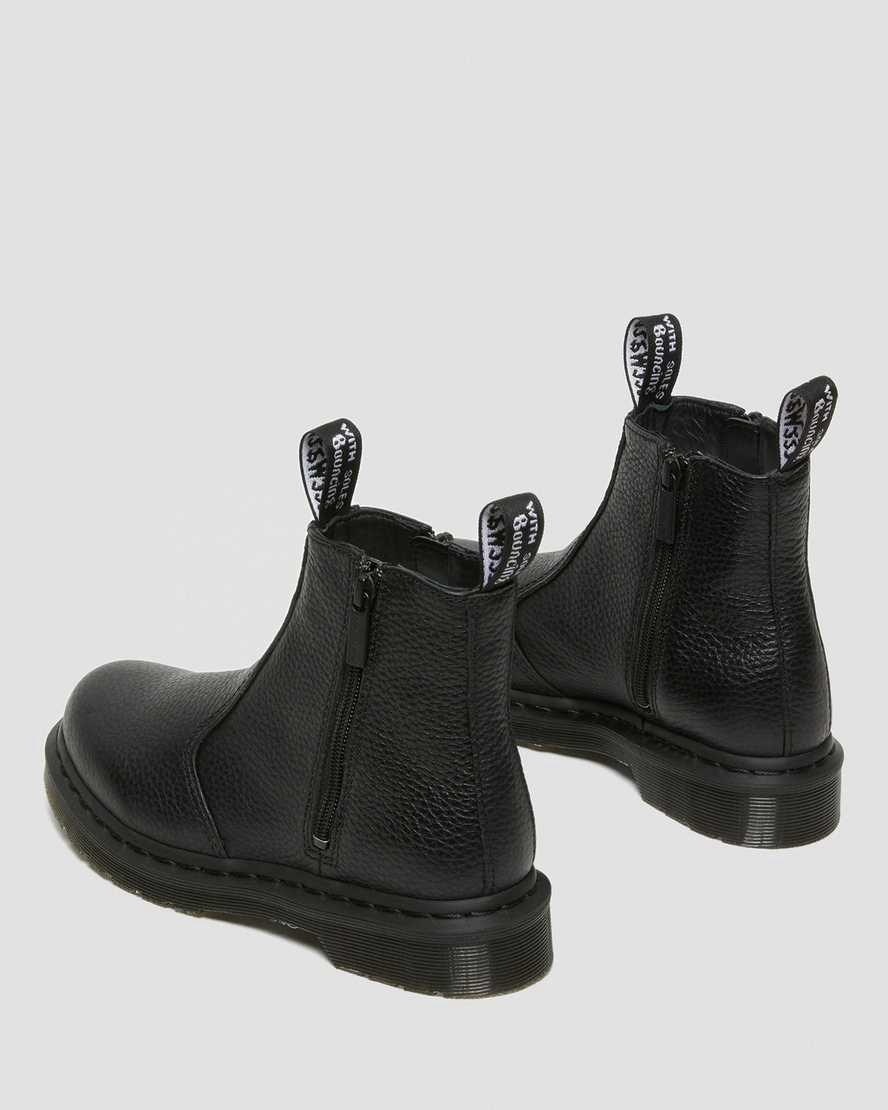 Dr Martens 2976 Leather Zipper Chelsea Stiefel Damen Schwarz | 876543-DON
