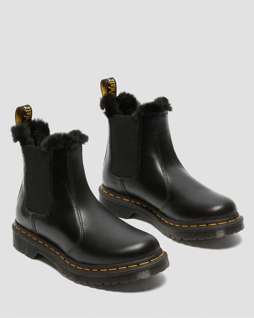 Dr Martens 2976 Leonore Faux Fur Lined Chelsea Winterstiefel Damen Dunkelgrau | 682730-JUE