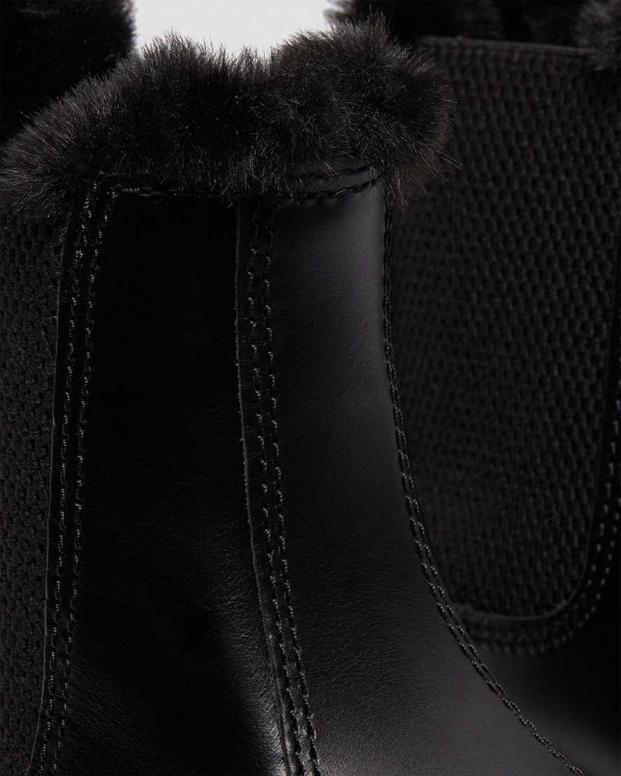 Dr Martens 2976 Leonore Faux Fur Lined Chelsea Winterstiefel Damen Dunkelgrau | 682730-JUE