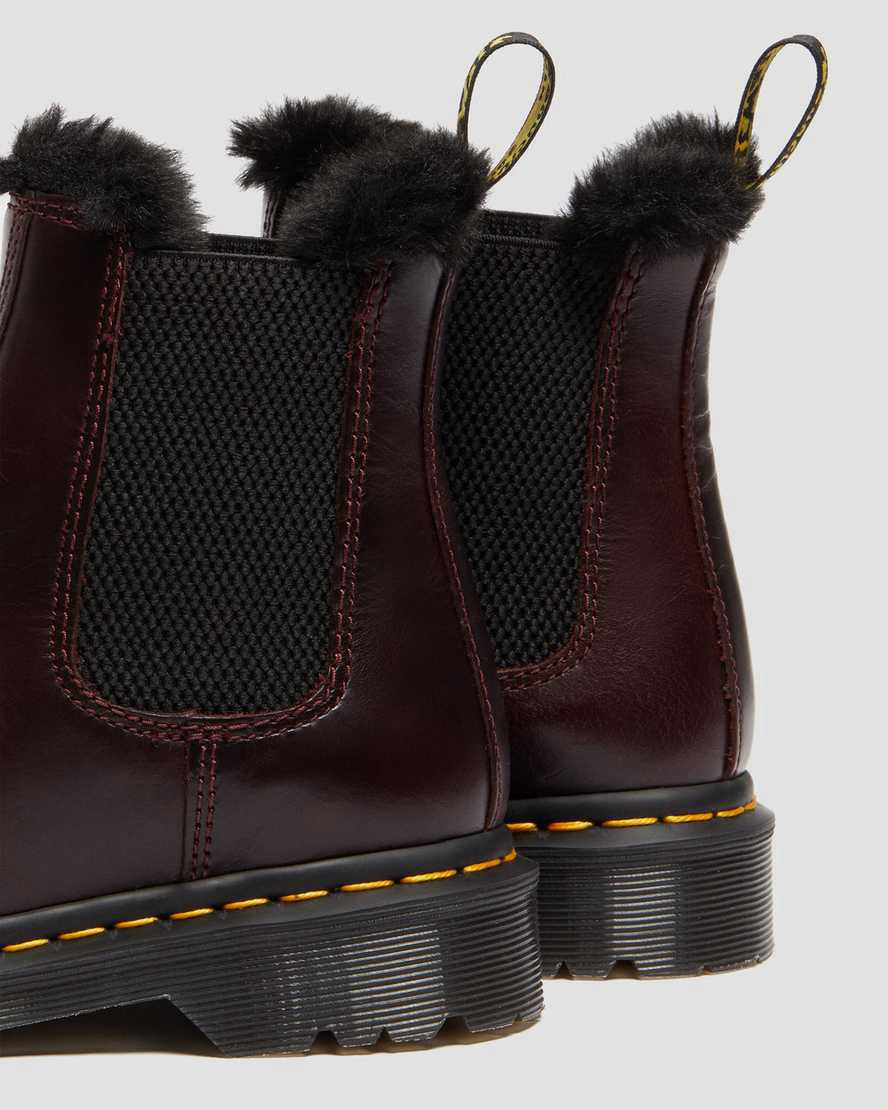Dr Martens 2976 Leonore Faux Fur Lined Chelsea Originals Boots Damen Bordeaux | 842159-PDC