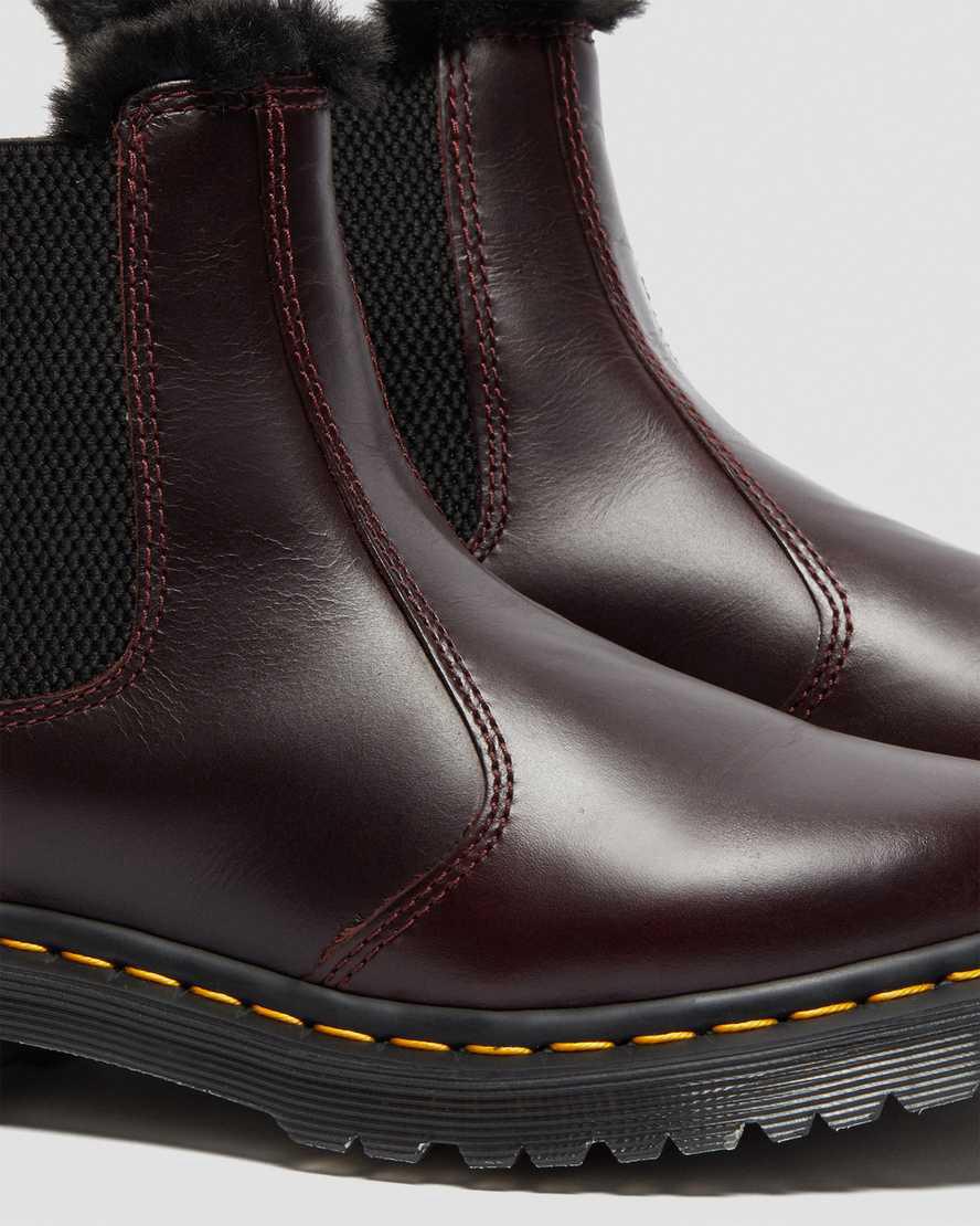 Dr Martens 2976 Leonore Faux Fur Lined Chelsea Originals Boots Damen Bordeaux | 842159-PDC