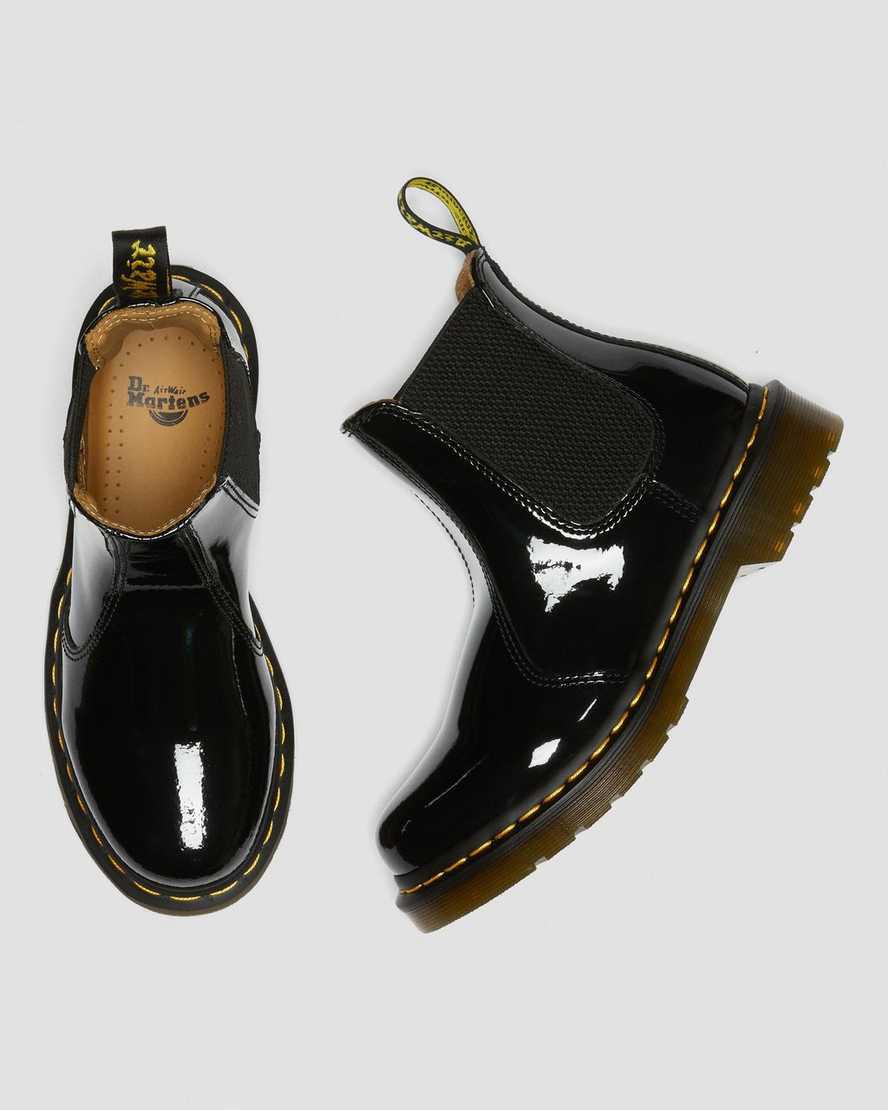 Dr Martens 2976 Patent Leather Chelsea Stiefeletten Damen Schwarz | 736428-TCH