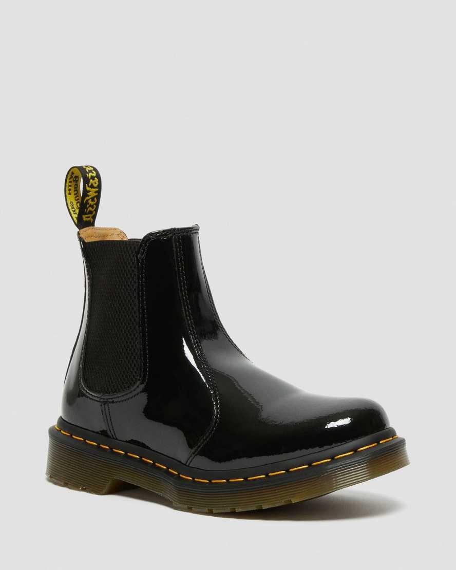 Dr Martens 2976 Patent Leather Chelsea Stiefeletten Damen Schwarz | 736428-TCH