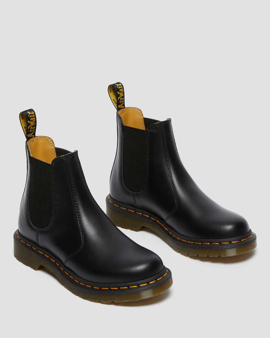 Dr Martens 2976 Smooth Leather Chelsea Stiefel Damen Schwarz | 296387-WHL
