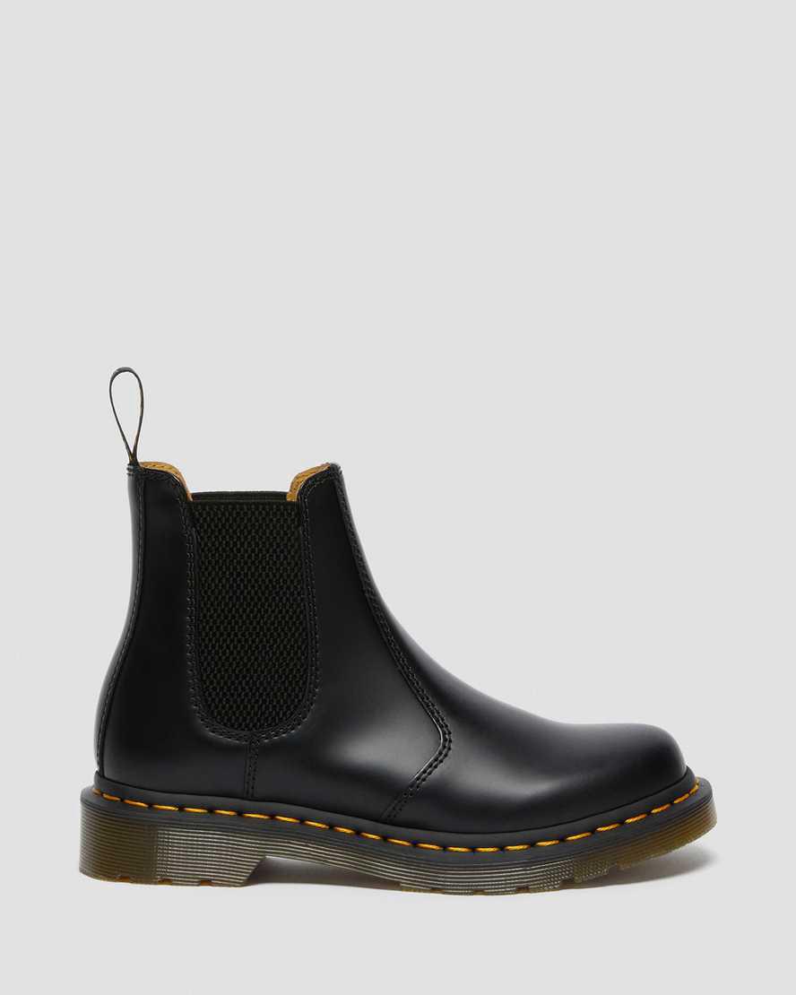 Dr Martens 2976 Smooth Leather Chelsea Stiefel Damen Schwarz | 296387-WHL
