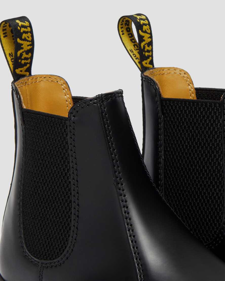 Dr Martens 2976 Smooth Leather Chelsea Stiefel Damen Schwarz | 296387-WHL