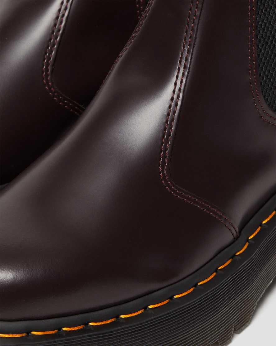 Dr Martens 2976 Smooth Leather Platform Chelsea Stiefel Damen Bordeaux | 783952-XRW