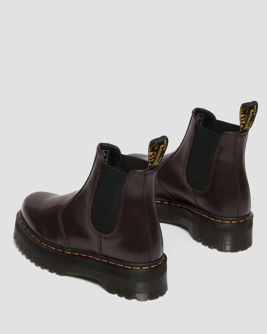 Dr Martens 2976 Smooth Leather Platform Chelsea Stiefeletten Damen Bordeaux | 795462-TLC