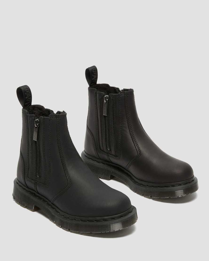 Dr Martens 2976 Wintergrip Zip Chelsea Stiefeletten Damen Schwarz | 043198-QOK