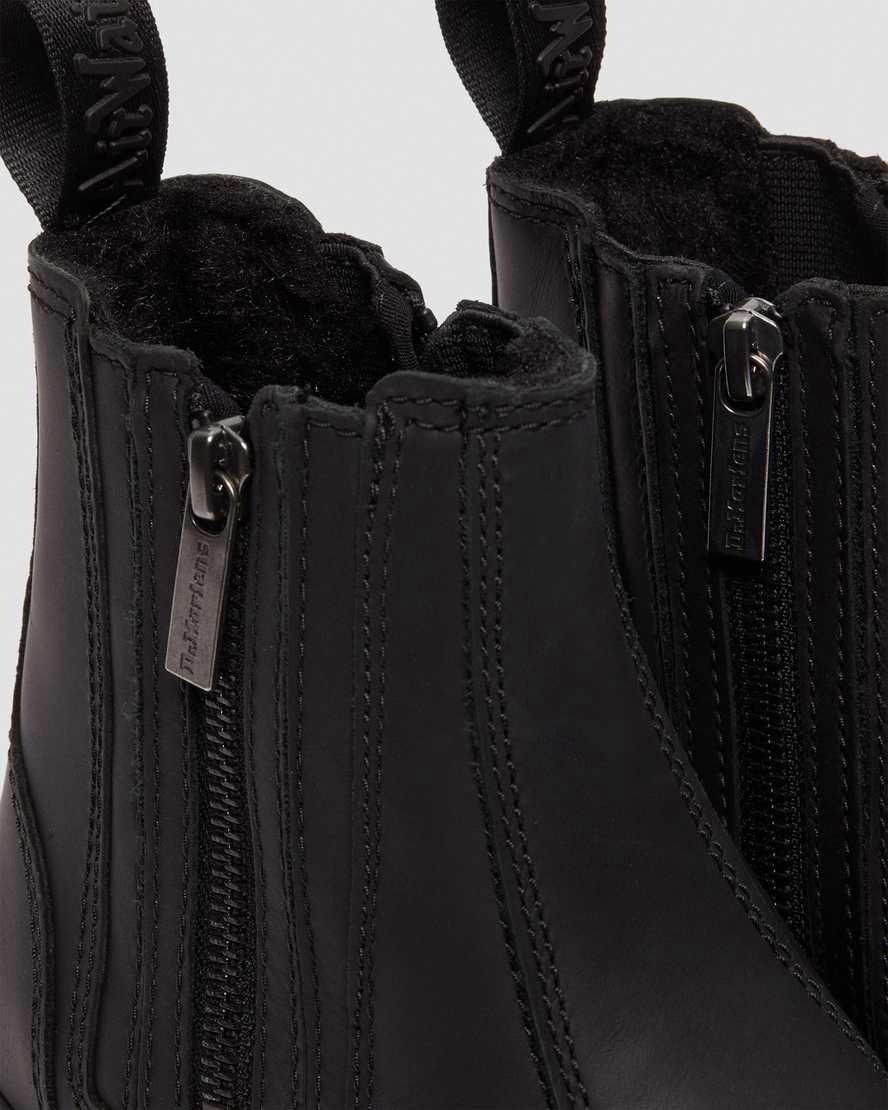 Dr Martens 2976 Wintergrip Zip Chelsea Stiefeletten Damen Schwarz | 043198-QOK