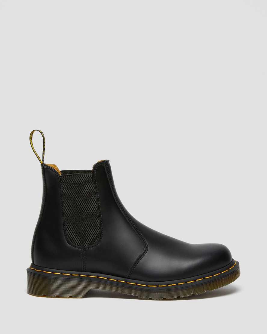 Dr Martens 2976 Yellow Stitch Smooth Leather Chelsea Originals Boots Damen Schwarz | 869051-LMW