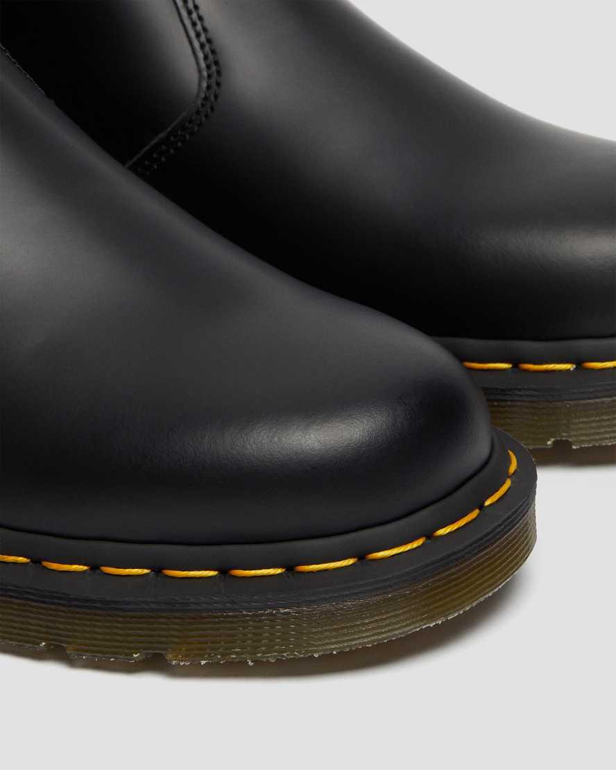 Dr Martens 2976 Yellow Stitch Smooth Leather Chelsea Originals Boots Damen Schwarz | 869051-LMW