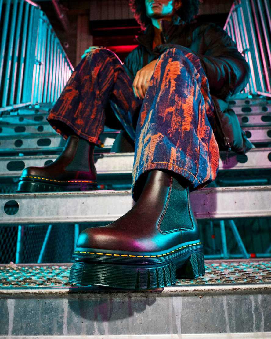 Dr Martens Audrick Brando Leather Chelsea Plateau Stiefel Herren Braun | 074261-JXE