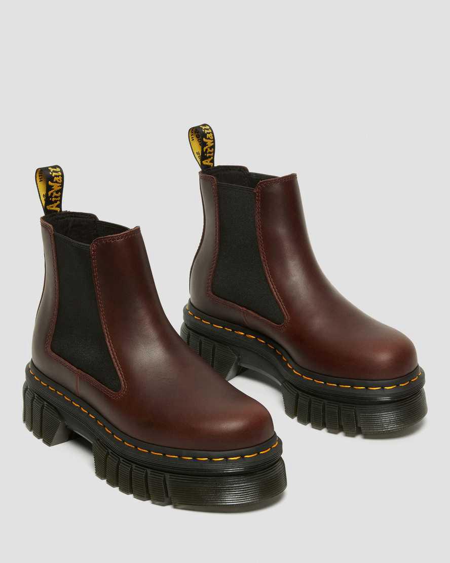 Dr Martens Audrick Brando Leather Chelsea Plateau Stiefel Herren Braun | 074261-JXE
