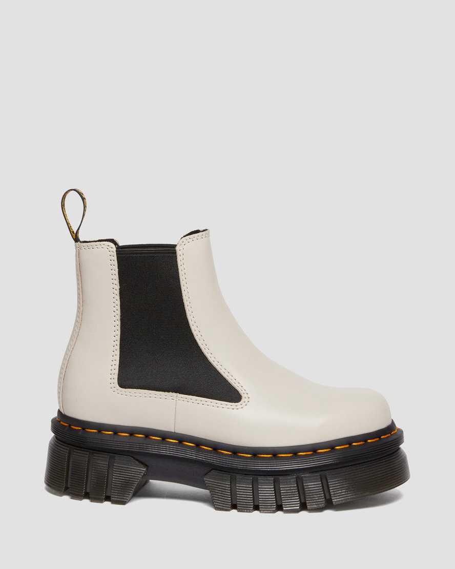 Dr Martens Audrick Nappa Leather Chelsea Plateau Stiefel Damen Grau | 182764-VOJ