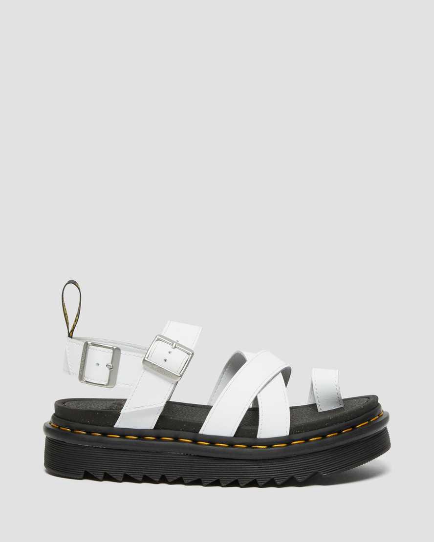 Dr Martens Avry Hydro Leather Strap Gladiator-sandalen Damen Weiß | 792560-SMQ