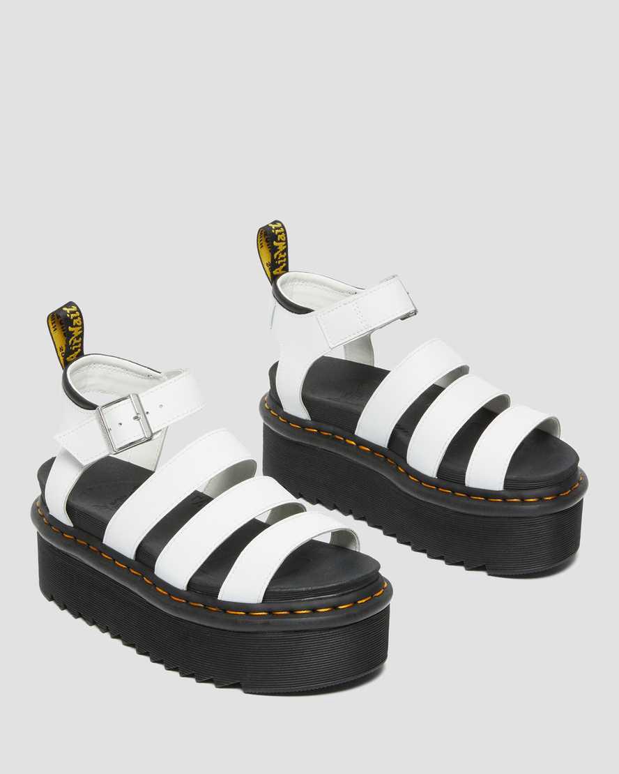 Dr Martens Blaire Hydro Leather Platform Strap Gladiator-sandalen Damen Weiß | 852940-JAF